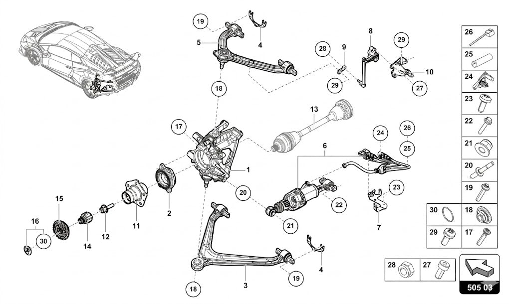Lamborghini Wheel Bearing Housing for Huracan STO