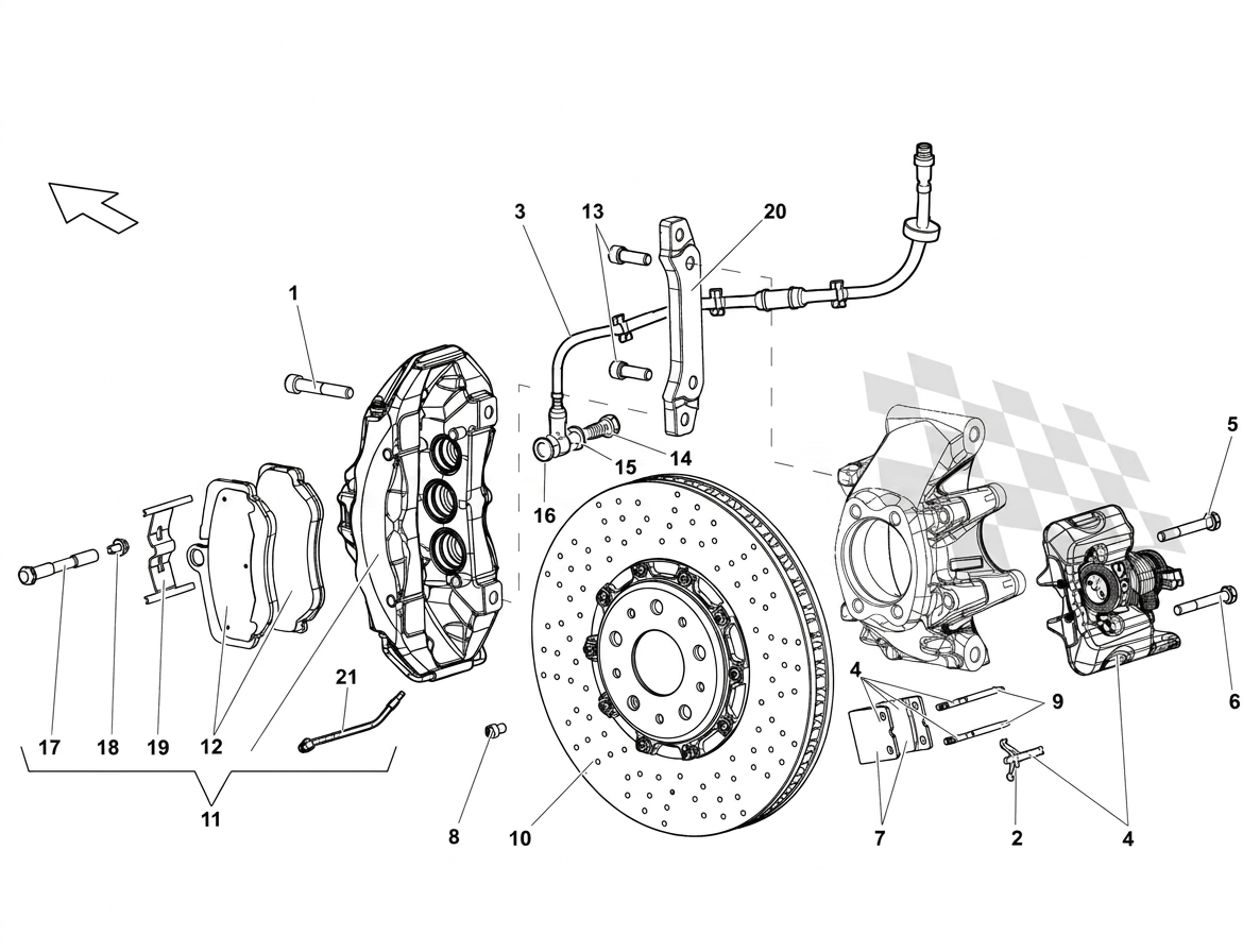 Lamborghini SET OF BRAKE PADS FOR DISC BRAKE 4S0698151AA