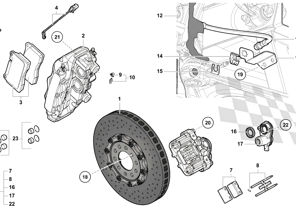 Lamborghini Aventador Brake Caliper (Without Pads) Part Number 470615407H