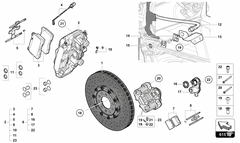 Lamborghini Aventador Brake Caliper Without OEM Pads